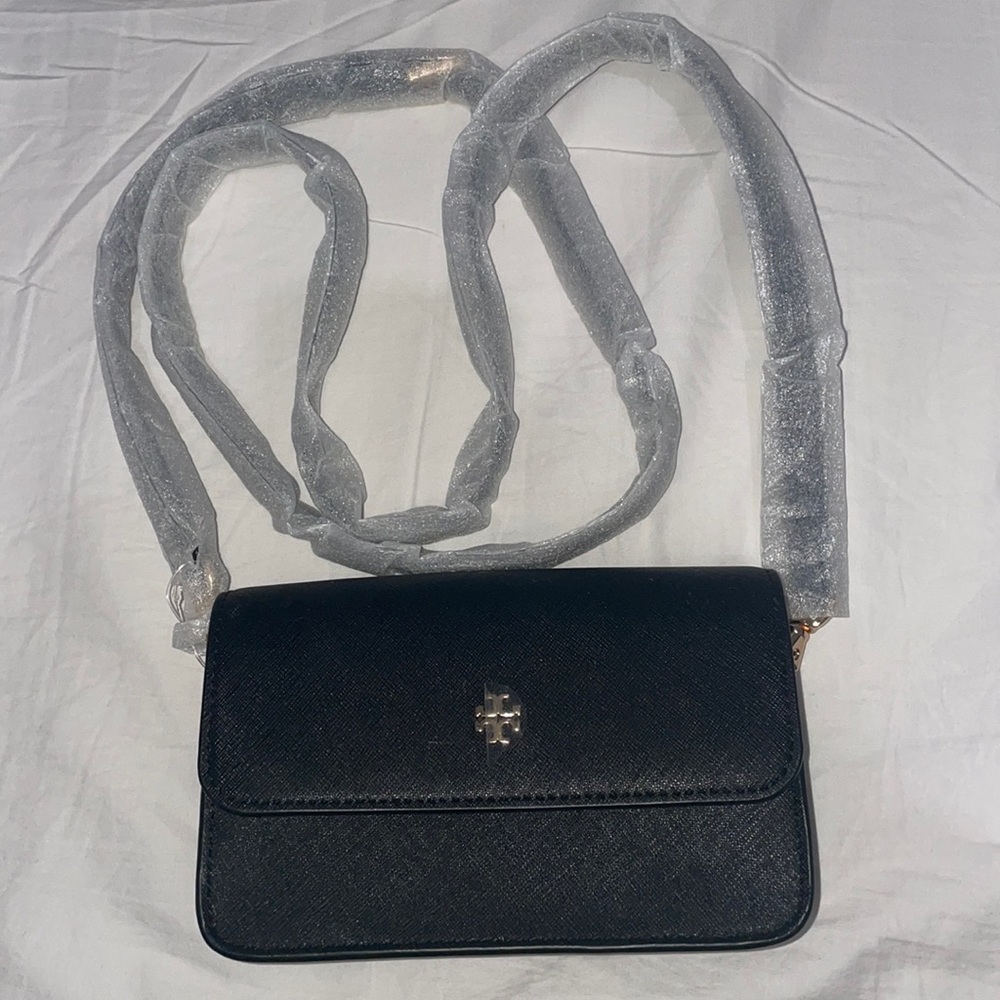 Tory Burch black cross body bag, gold hardware